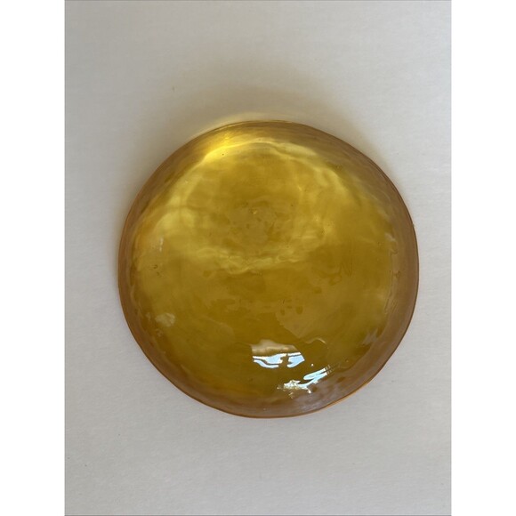 EUC Fire and Light Recycled Glass Citrus Yellow Pillar Candle Pedestal Base 4.25 - Picture 9 of 10